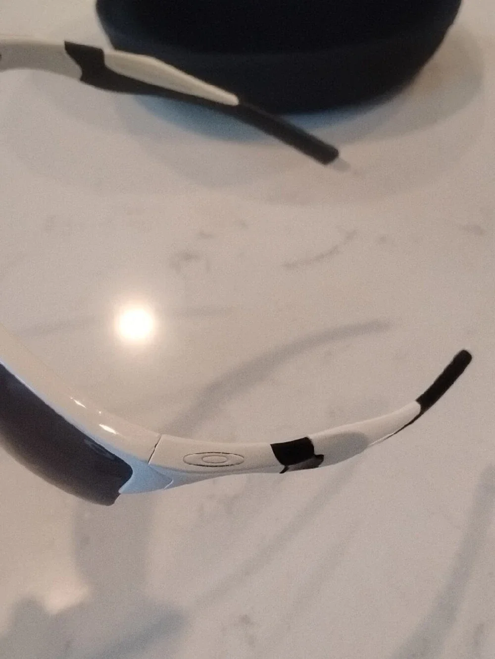 Oakley White and Black Half Jacket Frames With Black Lenses